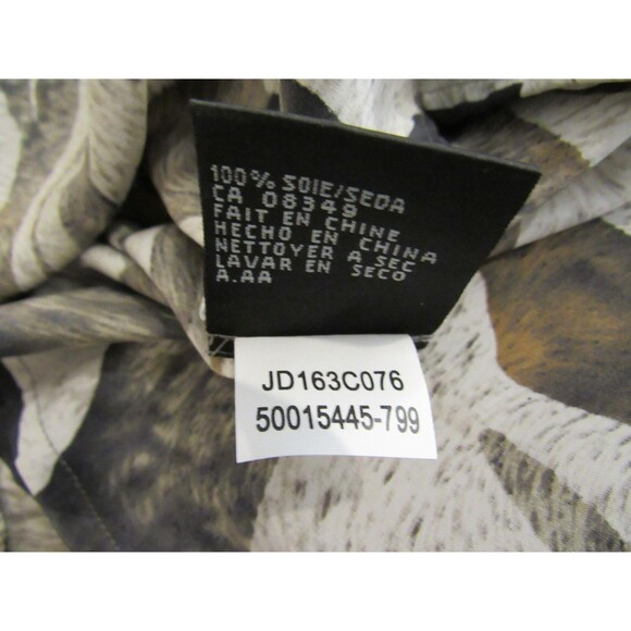 Anne Klein Suit 100% Silk Womens Size 12 Animal Abstract Print Blouse Ruffle VTG - Picture 11 of 11